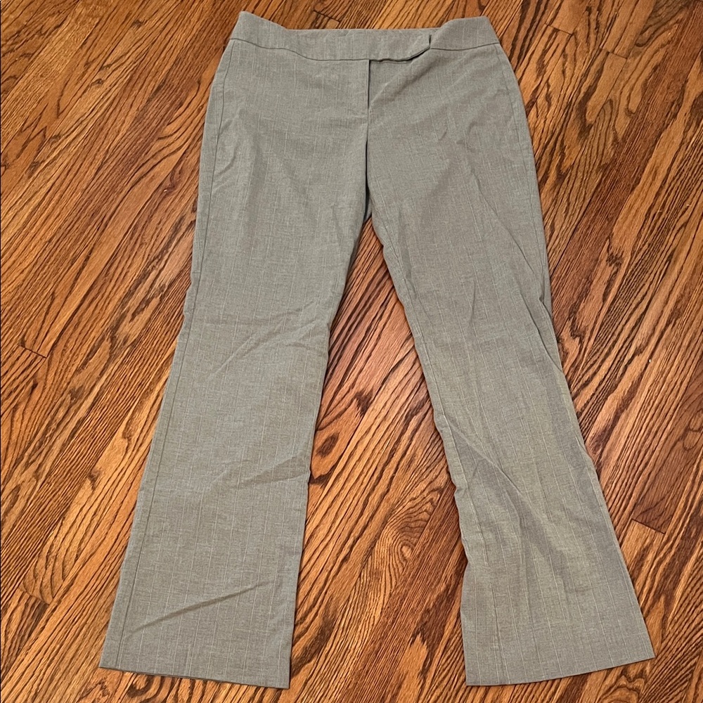 New York & Company Gray Striped Flare Pants